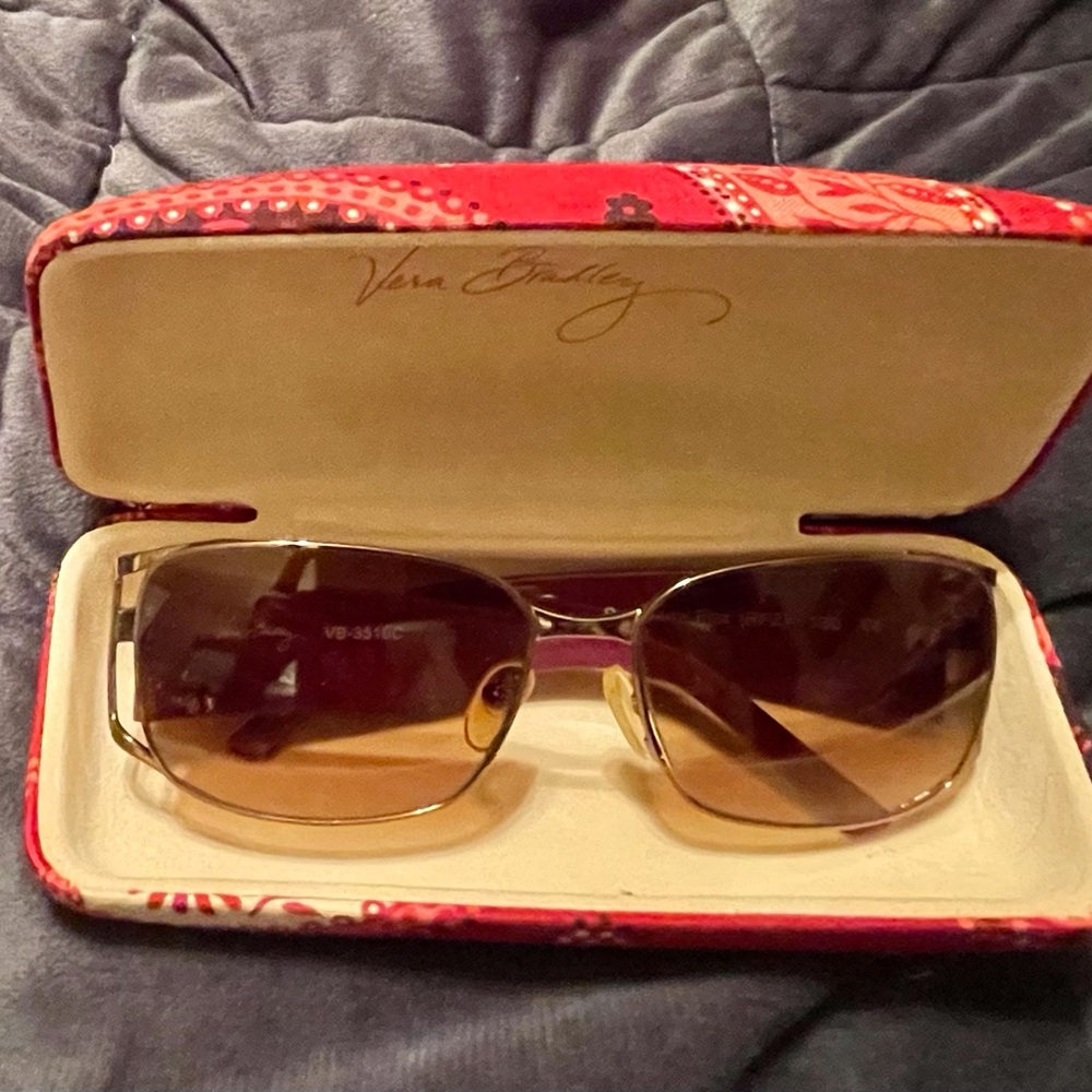 Vera Bradley Raspberry Fizz Sunglasses with Hard Clam Shell Case - Never Worn